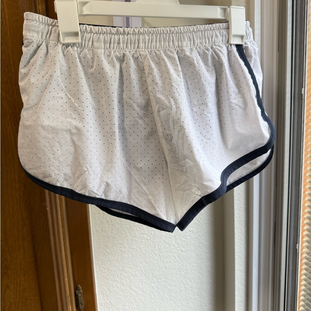 White and Navy Rabbit running Shorts
